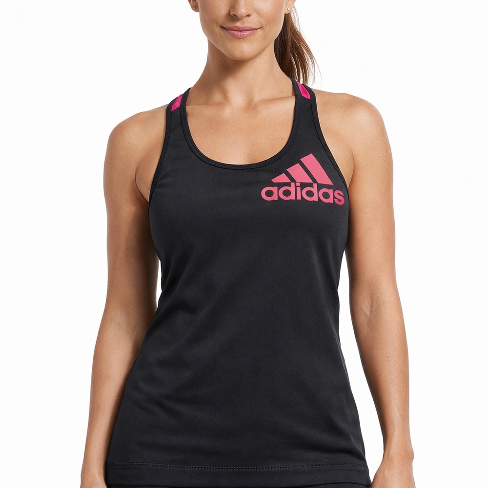 Adidas Black Tank Top with Pink Highlights